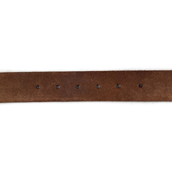 Armani Exchange Leather Pale Yellow Metallic Silver Belt Silver Tone Buckle L main image 5